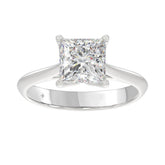 LADIES SOLITAIRE RING 2 1/2CT PRINCESS DIAMOND 14K WHITE GOLD