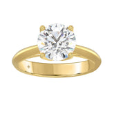 LADIES SOLITAIRE RING 2 1/2CT ROUND DIAMOND 14K YELLOW GOLD