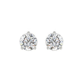 LADIES SOLITAIRE EARRINGS 4CT ROUND DIAMOND 14K WHITE GOLD (CENTER STONE ROUND DIAMOND 2CT )