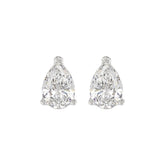 LADIES SOLITAIRE EARRINGS 4.00CT PEAR DIAMOND 14K WHITE GOLD
