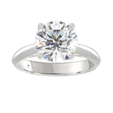 LADIES SOLITAIRE RING 4CT ROUND DIAMOND 14K WHITE GOLD