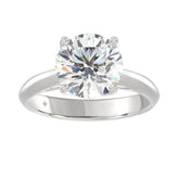 LADIES SOLITAIRE RING 4CT ROUND DIAMOND 14K WHITE GOLD