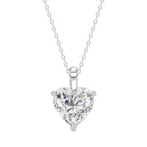LADIES SOLITAIRE PENDANT 4.00CT HEART DIAMOND 14K WHITE GOLD