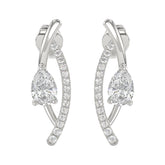 14K WHITE GOLD 1.00CT ROUND/PEAR DIAMOND LADIES EARRINGS