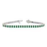 LADIES BRACELET 3CT ROUND/EMERALD DIAMOND 14K WHITE GOLD (CENTER STONE ROUND/EMERALD DIAMOND 2 3/4CT )