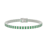 LADIES BRACELET 3CT ROUND/ROUND GREEN EMERALD DIAMOND 14K WHITE GOLD (ROUND GREEN EMERALD DIAMOND 2 3/4CT )