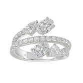 LADIES RING 2.00CT ROUND/OVAL/PEAR DIAMOND 14K WHITE GOLD