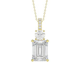 LADIES PENDANT 1 3/4CT ROUND/EMERALD DIAMOND 14K YELLOW GOLD (CENTER STONE EMERALD DIAMOND 1 1/2CT)