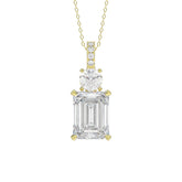 LADIES PENDANT 1 3/4CT ROUND/EMERALD DIAMOND 14K YELLOW GOLD (CENTER STONE EMERALD DIAMOND 1 1/2CT)