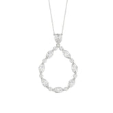 14K WHITE GOLD 2.00CT ROUND/MARQUISE/PEAR DIAMOND LADIES PENDANT