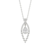 LADIES PENDANT 1 1/2CT ROUND/BAGUETTE/PEAR DIAMOND 14K WHITE GOLD