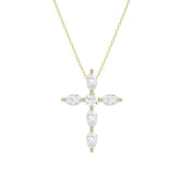 LADIES PENDANT WITH CHAIN 1 1/4CT ROUND/MARQUISE DIAMOND 14K YELLOW GOLD