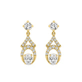 14K YELLOW GOLD 1.00CT ROUND/OVAL DIAMOND LADIES EARRING
