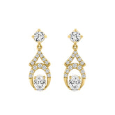 14K YELLOW GOLD 1.00CT ROUND/OVAL DIAMOND LADIES EARRING