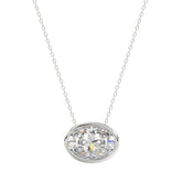 LADIES SOLITAIRE PENDANT 1CT OVAL DIAMOND 14K WHITE GOLD
