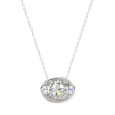 LADIES SOLITAIRE PENDANT 1CT OVAL DIAMOND 14K WHITE GOLD