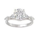 LADIES RING 2 1/2CT ROUND/PEAR/MARQUISE DIAMOND 14K WHITE GOLD (CENTER STONE ROUND DIAMOND 2.00CT)