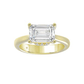 LADIES RING 3.25CT ROUND/EMERALD DIAMOND 14K YELLOW GOLD (CENTER STONE EMERALD DIAMOND 3.00CT)