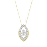 LADIES DANCING DIAMOND PENDANT WITH CHAIN 3/4CT ROUND/PEAR DIAMOND 14K YELLOW GOLD (CENTER STONE PEAR DIAMOND 1/2CT)