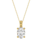 LADIES SOLITAIRE PENDANT 3CT OVAL DIAMOND 14K YELLOW GOLD