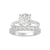 LADIES BRIDAL SET 4.00CT ROUND DIAMOND 14K WHITE GOLD (CENTER STONE ROUND DIAMOND 3.00CT)