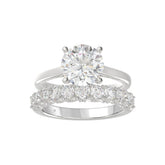 14K WHITE GOLD 4.00CT ROUND DIAMOND LADIES BRIDAL SET (CENTER STONE ROUND DIAMOND 3.00CT)