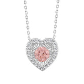 ETERNAL BLUSH COLLECTION 14K WHITE GOLD 1.00CT ROUND DIAMOND LADIES PENDANT (ROUND PINK)