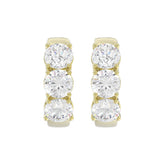 14K YELLOW GOLD 3.00CT ROUND DIAMOND HOOP EARRINGS