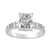 14K WHITE GOLD 3 1/2CT ROUND/BAGUETTE/RADIANT DIAMOND LADIES RING