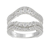 14K WHITE GOLD 1 1/4CT ROUND DIAMOND LADIES WRAP RING