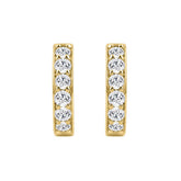 10K YELLOW GOLD 1.00CT ROUND DIAMOND LADIES HOOP EARRING