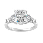 14K WHITE GOLD 4.00CT RADIANT/HALF MOON/TAPER BAGUETTE DIAMOND LADIES RING