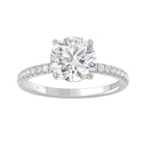 14K WHITE GOLD 2 1/4CT ROUND DIAMOND LADIES RING (CENTER STONE ROUND DIAMOND 2CT)