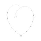 14K WHITE GOLD 2 1/4CT ROUND/EMERALD DIAMOND LADIES NECKLACE