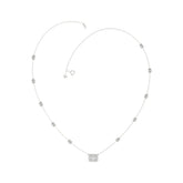 14K WHITE GOLD 2 1/4CT ROUND/EMERALD DIAMOND LADIES NECKLACE