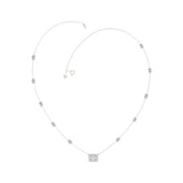 14K WHITE GOLD 2 1/4CT ROUND/EMERALD DIAMOND LADIES NECKLACE