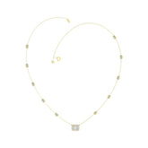 14K YELLOW GOLD 2 1/4CT ROUND/EMERALD DIAMOND LADIES NECKLACE