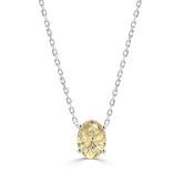 14K WHITE GOLD 1.00CT YELLOW OVAL DIAMOND LADIES PENDANT