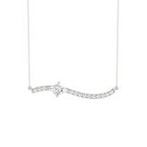14K WHITE GOLD 3/4CT ROUND/lozenge DIAMOND LADIES NECKLACE