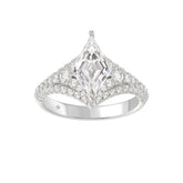 14K WHITE GOLD 2 3/4CT ROUND/LOZENGE DIAMOND LADIES RING