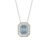 14K WHITE GOLD 1 1/4CT ROUND/BLUE RADIANT DIAMOND LADIES PENDANT WITH CHAIN (BLUE RADIANT DIAMOND 1.00CT)