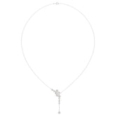 14K WHITE GOLD 1 3/4CT ROUND/PEAR DIAMOND LADIES NECKLACE