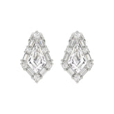 14K WHITE GOLD 1 1/4CT ROUND/BAGUETTE/KITE DIAMOND LADIES EARRINGS