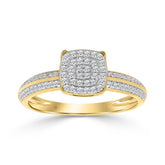 10K YELLOW GOLD 1/5CT ROUND DIAMOND LADIES RING