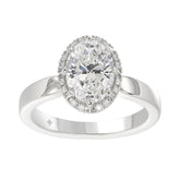 14K WHITE GOLD 2 1/4CT ROUND/OVAL DIAMOND LADIES RING
