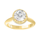 14K YELLOW GOLD 2 1/2CT ROUND DIAMOND LADIES RING (CENTER STONE ROUND DIAMOND 2CT)