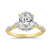 14K YELLOW GOLD 4.00CT ROUND/OVAL/MARQUISE DIAMOND LADIES RING