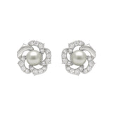 10K White Gold 1/4Ct Round Diamond & Pearl Drop Earrings For Women Classic Luxury Jewelry (Color F-G -Clarity Vs1/Vs2)