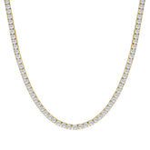 14K YELLOW GOLD 12.00CT ROUND DIAMOND MEN'S NECKLACE