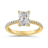14K YELLOW GOLD 1 3/4CT ROUND/RADIANT DIAMOND LADIES RING (CENTER STONE RADIANT DIAMOND 1 1/2CT)